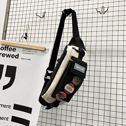 GUSTAVE® Waist Bags for Men Women with 4 Badges and Adjustable Strap, Waterproof Bumbag Creative Stylish Sport Chest Bag Waist Pack for Hiking Travel Camping Running Sports Outdoors 3 PCS GUSTAVE® Waist Bags for Men Women with 4 Badges and Adjustable Strap, Waterproof Bumbag Creative Stylish Sport Chest Bag Waist Pack for Hiking Travel Camping Running Sports Outdoors 3 PCS